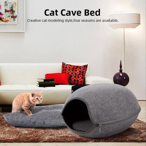Natural felt Cat Pet Cave Cat Cave Bed Cat Bed for Cats Kittens Pets Gray/blue/pink/dark gray/coffee color Abrasion-resistant