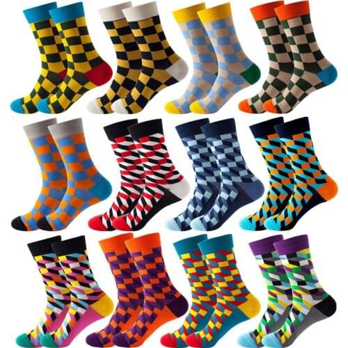 New Novelty Mens Socks Stereoscopic Square Women Hip Hop Harajuku Classic Happy Skateboard Funny Christmas Gift Designer Socks