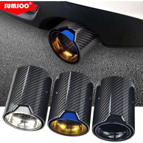 Genuine SUMSOO 1PCS fit for M2 F87 M3 F80 M4 F82 F83 exhaust modified Suitable cars carbon fiber tail Muffler pipe tips