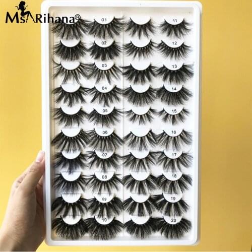 Fluffy 25 MM Mink Lashes Natural Wispy Makeup 8D False Eyelashes Box Package Wholesale 5D Lash Extension Supplies Custom Logo
