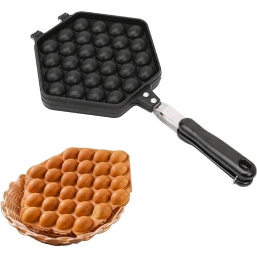 QQ Egg Bubble Cake Baking Pan Mold Eggettes Iron Aluminum Hongkong Waffle Maker Mould Non-stick Coating DIY Muffins Plate
