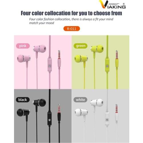 R011 HiFi headset with Mic for all mobile phone stereo headsets In-ear Mobile Phone Headset Line Control Subwoofer