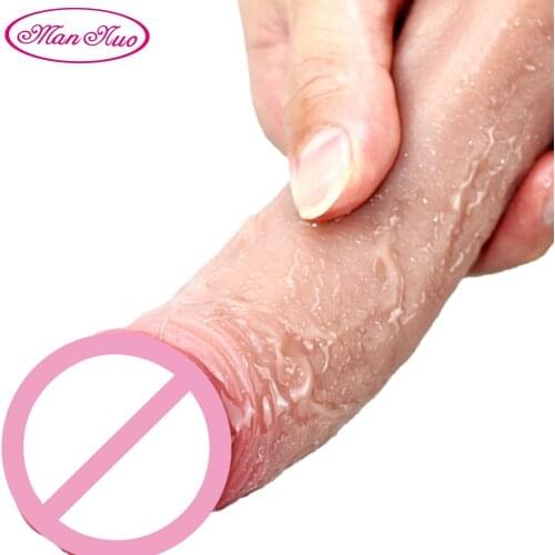 Man Nuo Realistic Big Dildo Skin Feeling Flexible Penis Sex Toys For Women Dick With Suction Cup Female Masturbation Strapon New