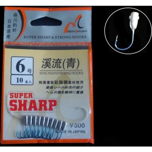 Stream Fishing Japan Jig Hook Traditional Barbed Fishhook Overturned Hooks 10 Pieces Bag 1-6