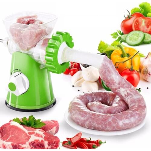 4Colours Hand Grinder Mincer Convenient Efficiency Manual Vegetable Meat Grinder Mincer Stuffer Sausage Pasta Filler Machine