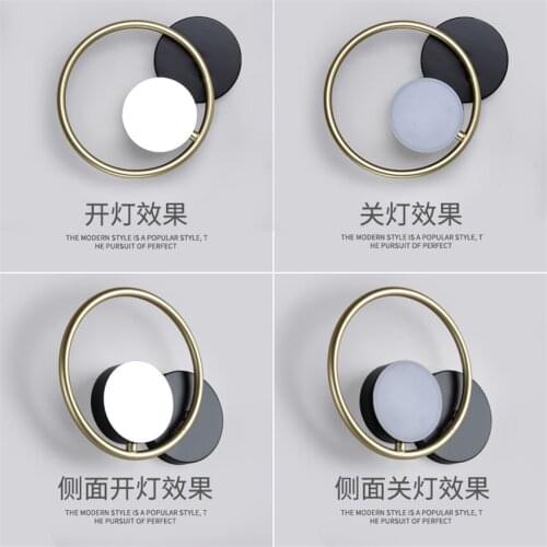 Nordic Luxury Ring Acrylic Wall Lamps Wedding Room Modern Minimalist Hotel Room Bedroom Bedside Sconces Wall Lights Fixtures