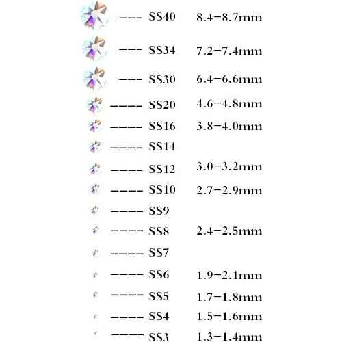 SS3-40 Crystal Nail Art Decorations Glass Rhinestones Nail Design Strass Nail Art Rhinestones Gems Stones for Nails Accessories