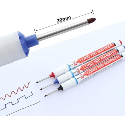 Glass Marker 20mm Long Nib Marker Fine Point Pens 140mm Permanent Marker Red Blue Black Hareware Processing Tools for Auto 1pc
