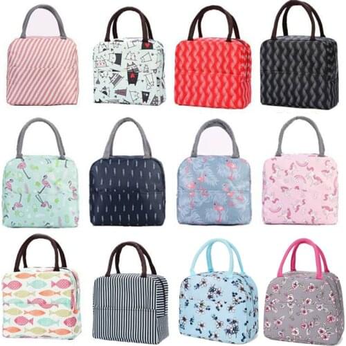Cute Flower Cartoon Tote Picnic Bag Fresh Insulation Cold Bales Thermal Oxford Waterproof Convenient Leisure Bag Lunch Box Bag
