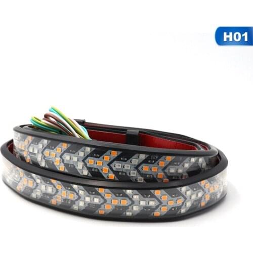 1PCS 48 Inches Red Yellow Truck Tailgate LED Strip Lights Bar Triple Row 4-Functions With Brake Turn Signal lamps For Jeep Dodge