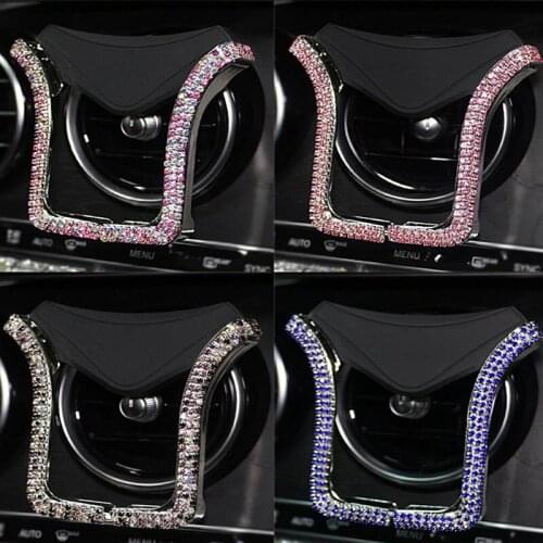 Universal Bing Crystal Rhinestone Car Phone Holder Car Air Vent Mount Clip Cell Phone Holder for iPhone Samsung Car Holder Case