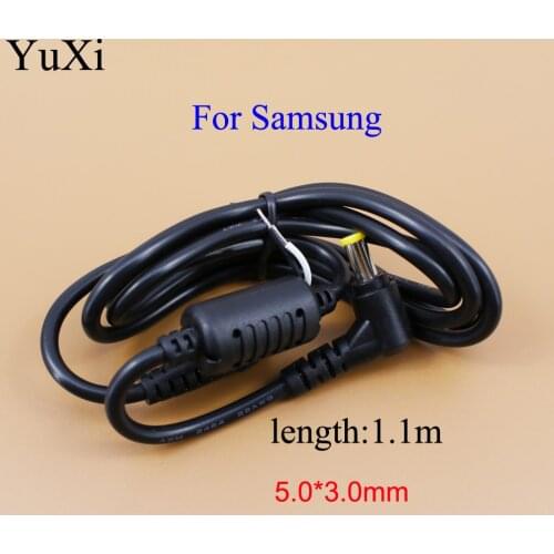 YuXi 1.1m 5.0x3.0 For Samsung notebook power plug DC charging cable 5.0*3.0mm needle with 1 elbow / 90 Right