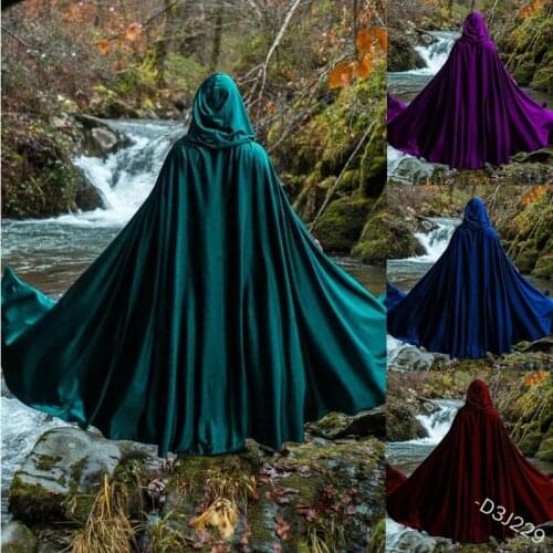 Halloween Woman Mantle Velvet Cloak XXXXXL XL Coat Jacket Wicca Robe Medieval Cape Shawl Opera Cosplay LARP Witch Wizard Costume