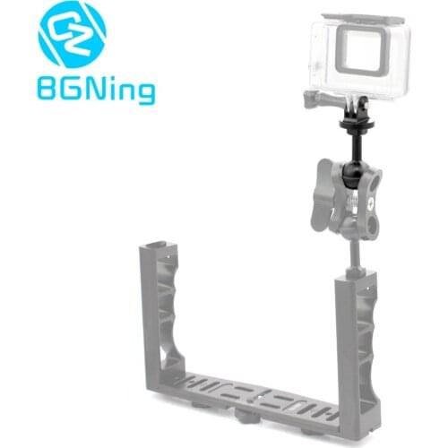 1/4inch Screw Ball Head Adapter with CNC Small Tripod Mount Kit for GOPRO 6 5 4 Sjcam yi Sony Action Camera Diving Accessory