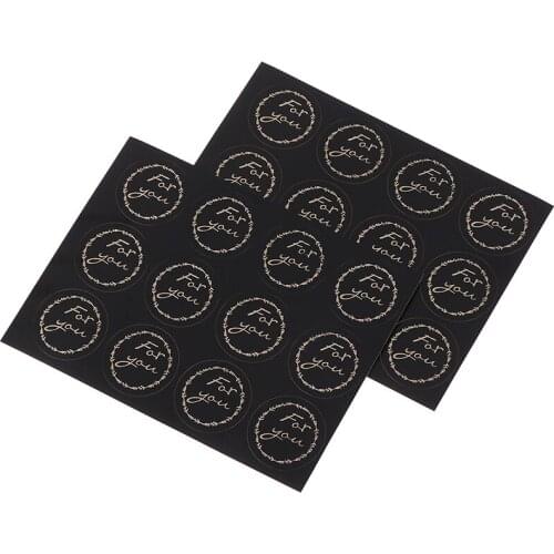 10Sheets=120pcs Round little stickers bronzing Black Handmade Cake Packaging Sealing Label Sticker DIY Party Gift Box Stickers