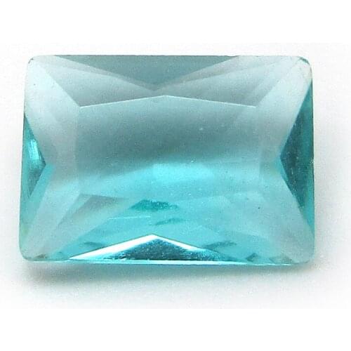 50pcs/Lot 7x9mm 8x10mm Light Green Glass Stone 5A Rectangle Cut Synthetic Gems Wholesale