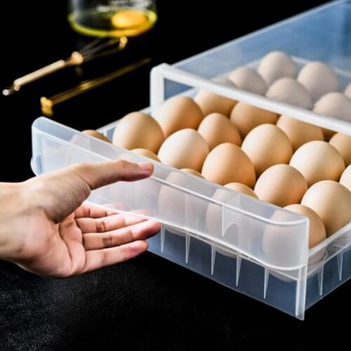Behogar Egg Storage Box Tray Container Organizer Case Holder Drawer for Home Kitchen Fridge Refrigerator