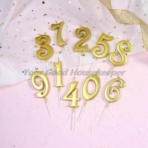 Glitter Talking Tables Number Candles Gold Number 0-9 Party Candle Cake Decor