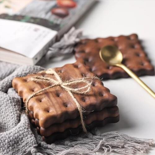 Beech Black Walnut Wood Cup Mat Cookie Natural Coaster Tea Coffee Mug Holder Mats Crafts for Wedding Party Decoration
