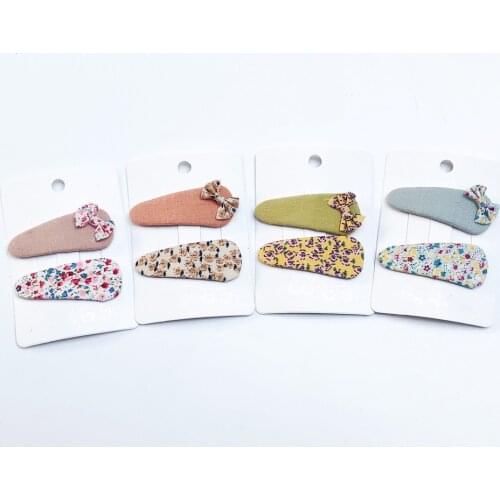 Boutique 12Sets Fashion Cute Floral Bowknot Snap Clips Solid Bow Barrettes Hairpins Princess Headwear Hair Accessories for Girls