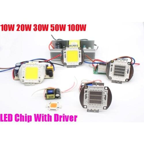 LED SMD Chip Bulb 10W 20W 30W 50W 100W Warm White Cool White Natural White UV 395nm With LED Driver Supply for plant grow light