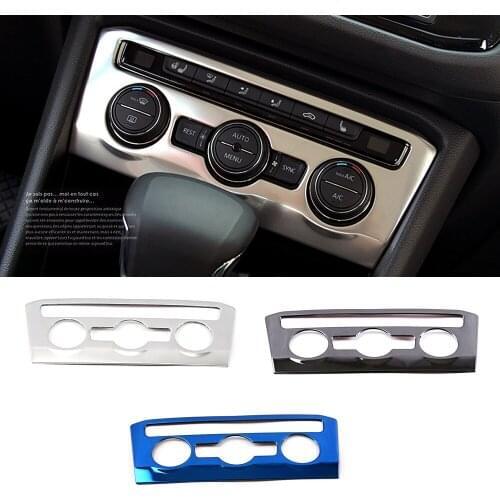For Volkswagen VW Tiguan MK2 2017-2019 Central Console Air Condition Switch Button Cover Trim Interior Stainless Steel Sticker