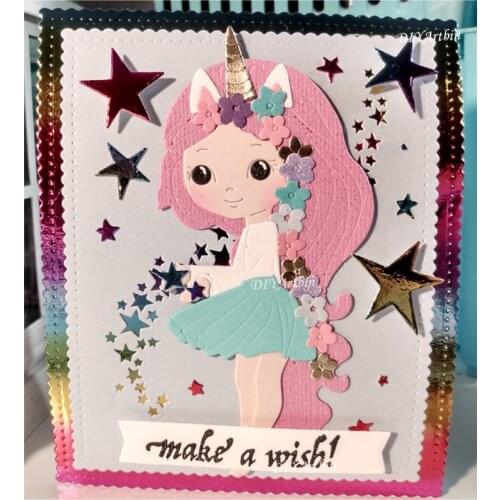 Unicorn Girl cutting die Frames diy Scrapbooking Photo Album Decorative Embossing PaperCard Crafts Die 2020