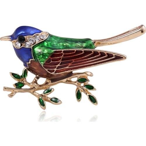 Hot Fashion Chic Cute Charming Magpie Oil Drop Brooch Animal Bird Brooch Clothing Accessories High Quality Gift Brooch
