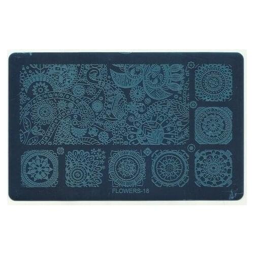 20 Designs Flower series Large 10*16 cm Nail Stamping Plates Stainless Steel Nail Art Stamp Template Manicure Nail Tools