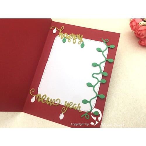 METAL CUTTING DIES cut happy new year color lantern tape light strip bulb build up collage Scrapbooking card PAPER CRAFT punch