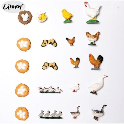 Simulation goose hen Rooster Growth Cycle poultry Life Cycle chicken Models Animal Figures Educational Figurines toys for kids