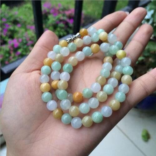 Fashion Fine Jewelry Natural Round Beads Hand-Woven Necklace for Women Christmas Present