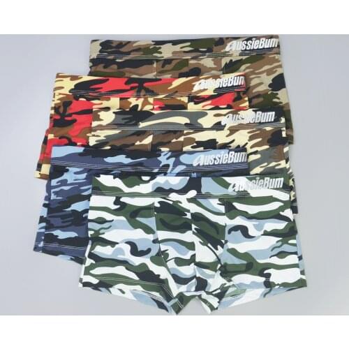 Mens panties mens flat pants low waist sexy breathable ice cream hip camouflage aussiebum panties