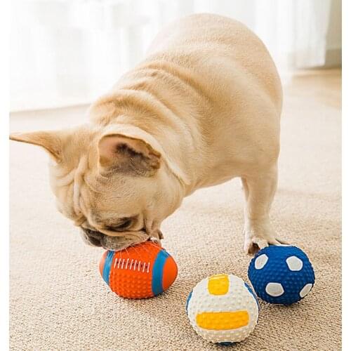 Soft Latex Pet Dog Toy Ball Squeak Toys Cleaning Tooth Chew Voice Toy Pet Supplies Non-toxic Training Balls Durable Pets Toys