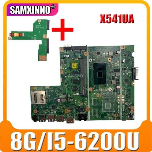 Akemy New! For Asus X541UA X541UAK X541UVK X541UJ X541UV F541U R541U motherboard laptop motherboard 8GB RAM I5-6200U/I5-6198U