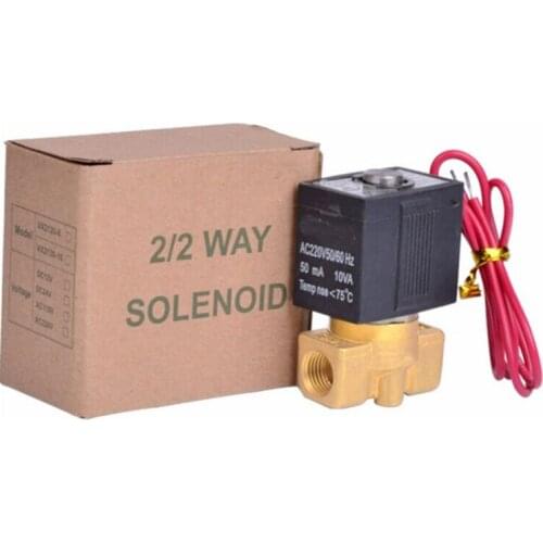 1/4" 2/2 way Normally closed type air,water.steam,gas brass solenoid valve DC12V,DC24V,AC24V,AC110V,AC220V,AC380V