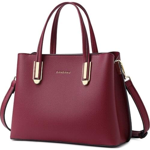 Authentic Leather Tactile Feel Handbags 2020 New Simple Fashion Elegant Handbag All -Match Ladies Bags