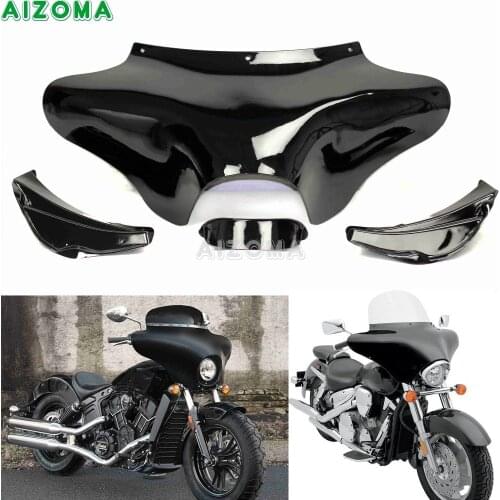 Motorcycle Front Outer Shades Batwing Fairing w/Windshield Cowling Mask For Hyosung Triumph Victory Harley Suzuki Yamaha V-star