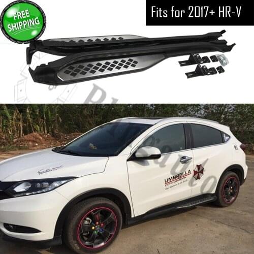 Fits for H ONDA HRV HR-V VEZEL 2015-2020 2Pcs left right Aluminium running board side steps nerf bar car pedal side stairs