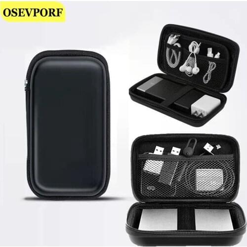 Portable Square Earphone Wire Organizer Storage Bag Headphone Data USB Cable Protective Storage Box Case Container Storage Cases