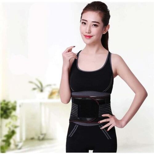 Lumbar Lower Waist Double Adjustable Back Belt For Pain Relief Durable Black Waist Support Brace Belt Gym Sports Accessories