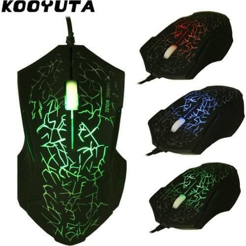 7 colors KOOYUTA Promotion Small Special Shaped 3 Buttons USB Wired Luminous Gamer Computer Gaming Mouse for PC Laptop Computer