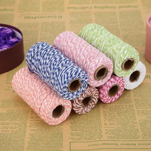 1 Roll Rustic 100 Meters 2Ply Cotton Twine String Cord Rope for DIY Weaving Handmade Craft Thread DIY Apparel Sewing String Rope