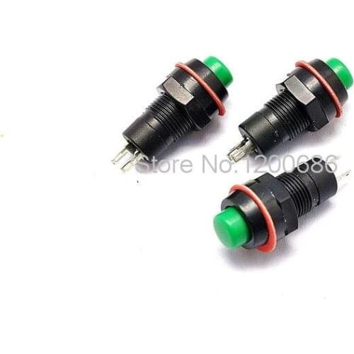 Self-locking switch button switch / DS-211 Caliber 10MM 1A / 250V green