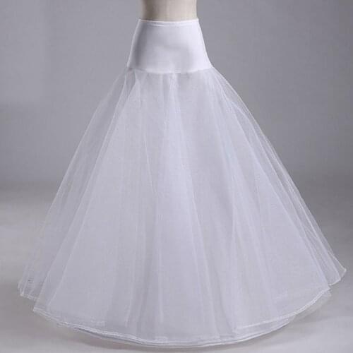 85LB Womens White 1 Hoop A Line Two Layers Petticoat Bridal Wedding Dress Elastic Waist Vintage Lace Trim Underskirt Crinolines
