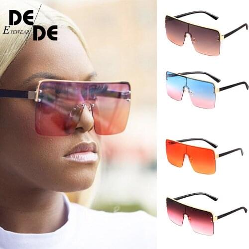Ladies Oversized Square Sunglass Women New Big Frame Brand Designer Sunglasses Rivet Pink UV400