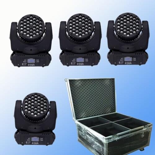 4 Pieces Stage Beam Moving Head with Flight Case 36x3W RGBW led moving head beam lights DMX512 colorful stage effect lighting