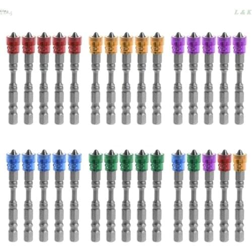 5 Pcs 65mm Anti Slip Electric Hex Magnetic Screwdriver Phillips S2 PH2 Single Head Bit Tool