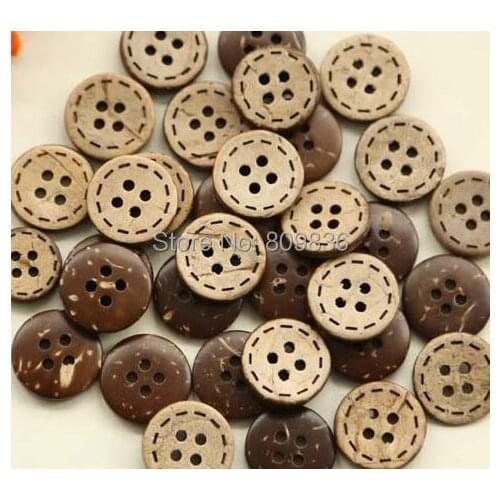 50pcs/lot New 4 holes natural coconut shell button,bulk buttons for craft,sewing accessories (SS-709-312)