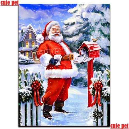 5D DIY Diamond Painting Hot Winter Santa Postman cross stitch full square diamond embroidery mosaic painting Christmas gifts